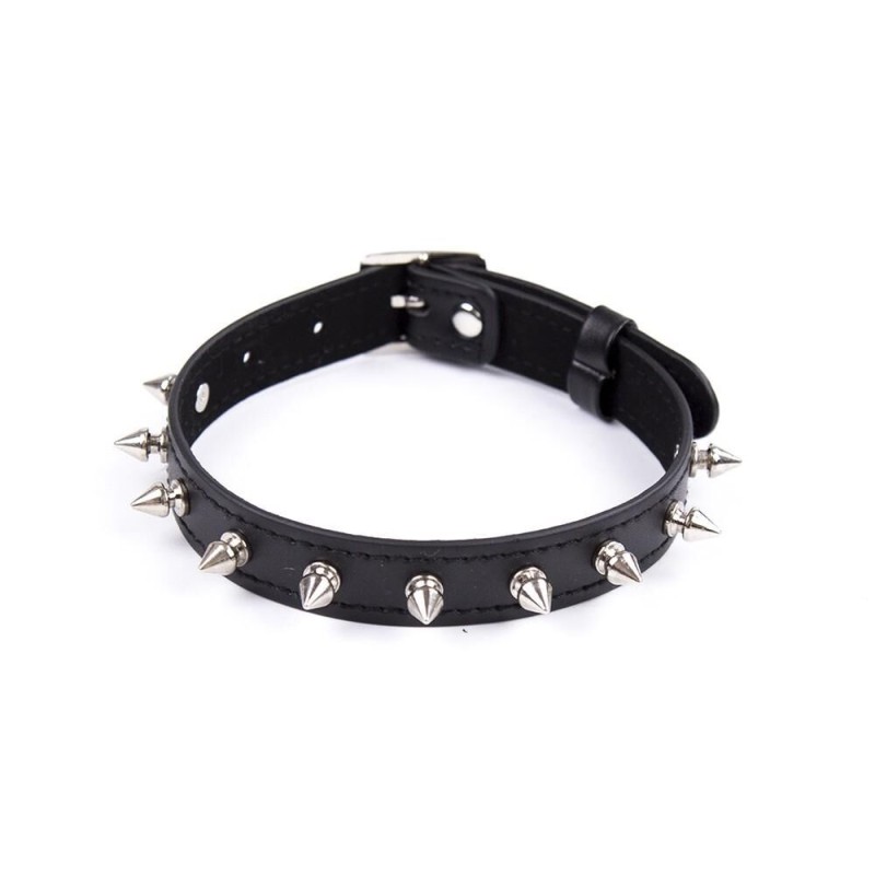 Collier réglable avec rivets en métal - accessoires BDSM pas cher