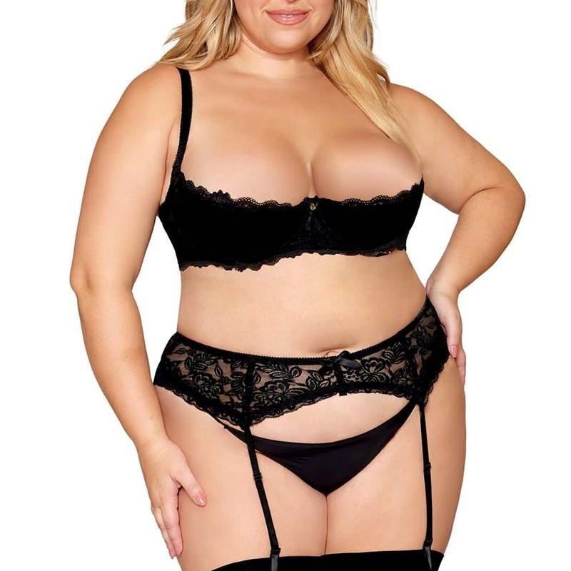 Soutien-gorge Demi-seins noir grande taille - Dreamgirl