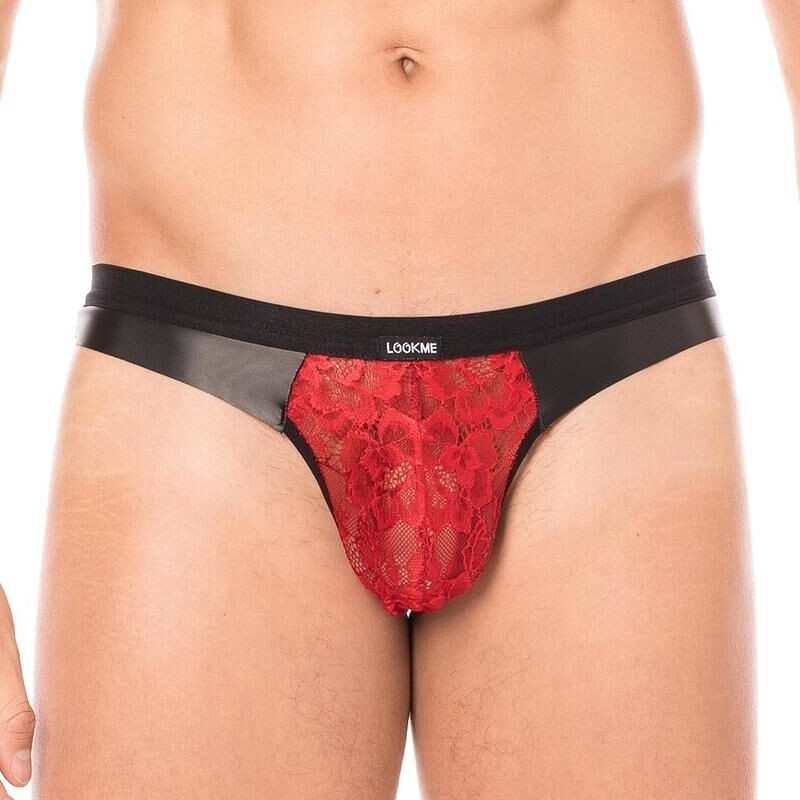 Jock rouge en dentelle délicate homme - jock homme pas cher