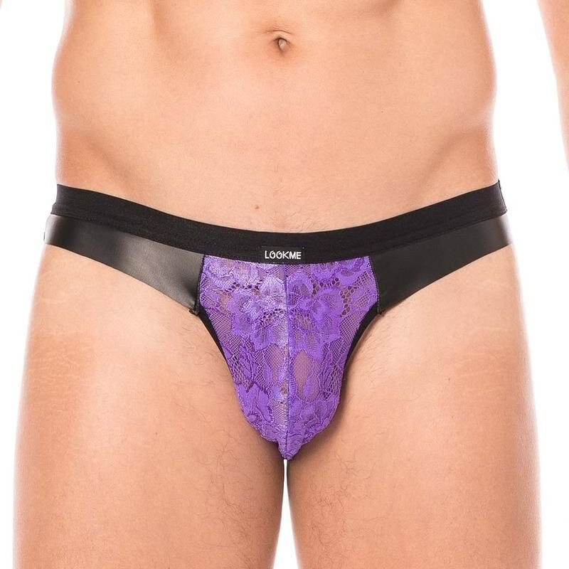 Jock violet en dentelle délicate homme - jock homme pas cher