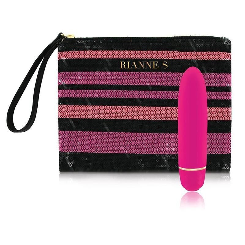 Mini vibromasseur Rianne S et pochette de voyage rose | sextoy pas cher | lingerie sexy | cosmétiques érotiques | livraison