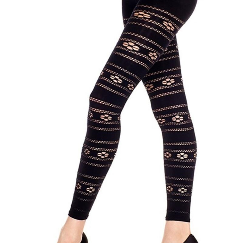 legging noir fantaisie à imprimé floral - legging pas cher