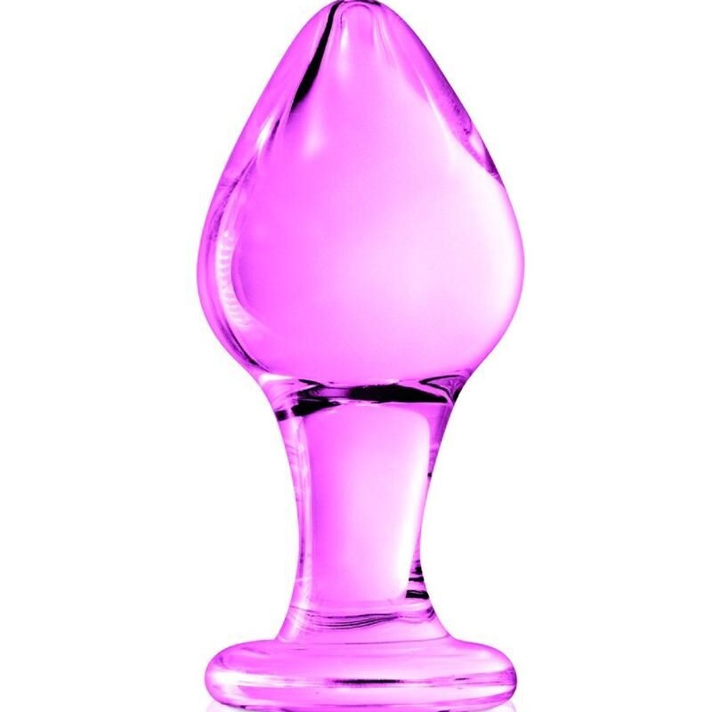 Plug anal boule en verre rose n°31 Glossy