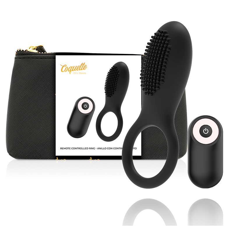 COQUETTE CHIC DESIRE - COCKRING TÉLÉCOMMANDE RECHARGEABLE NOIR/ OR