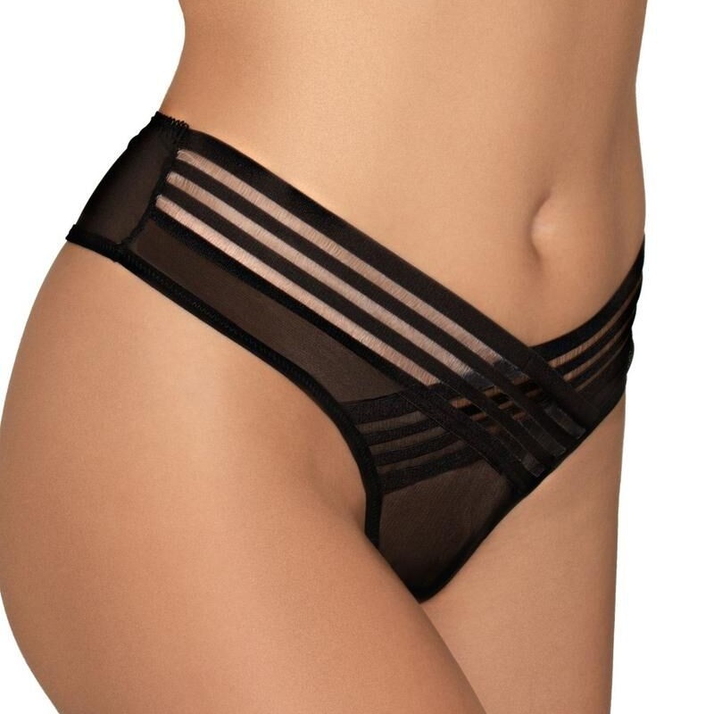 string noir en résille - string sexy - lingerie sexy femme - lingerie pas cher