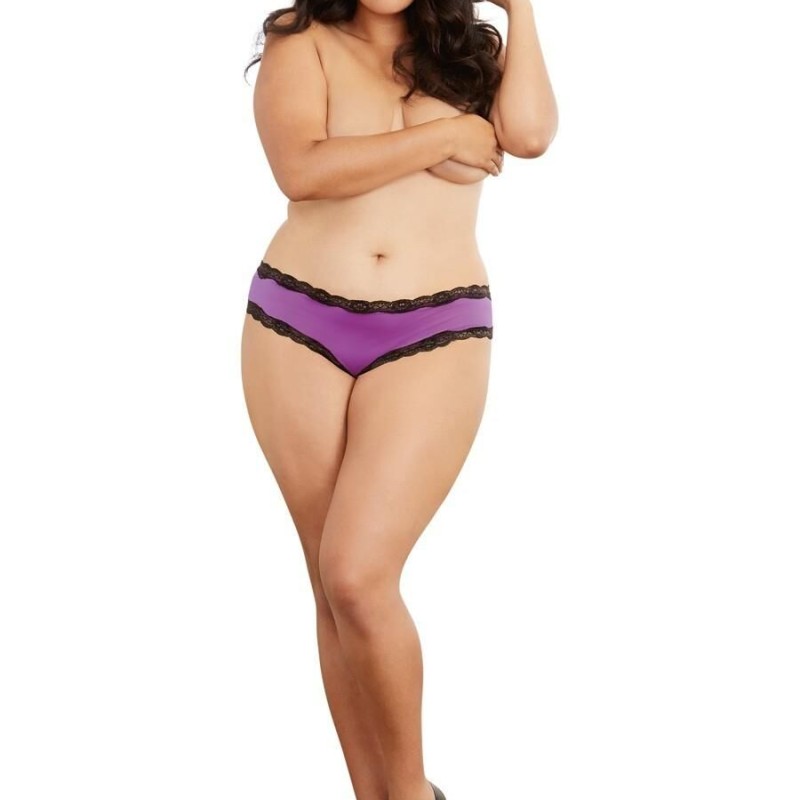 Panty sexy violet en dentelle grande taille