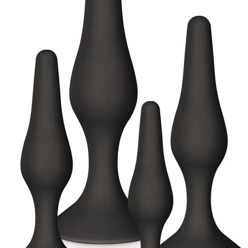 Sextoys : coffret de 4 plugs anal noirs