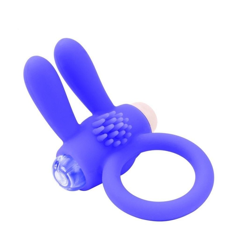 Anneau pénien oreilles de lapins et picots bleu - sextoys pas cher