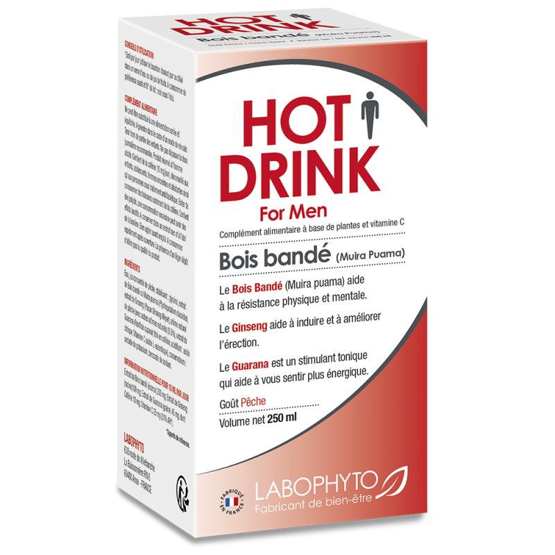 HotDrink Homme Bois Bandé goût pêche - 250ml