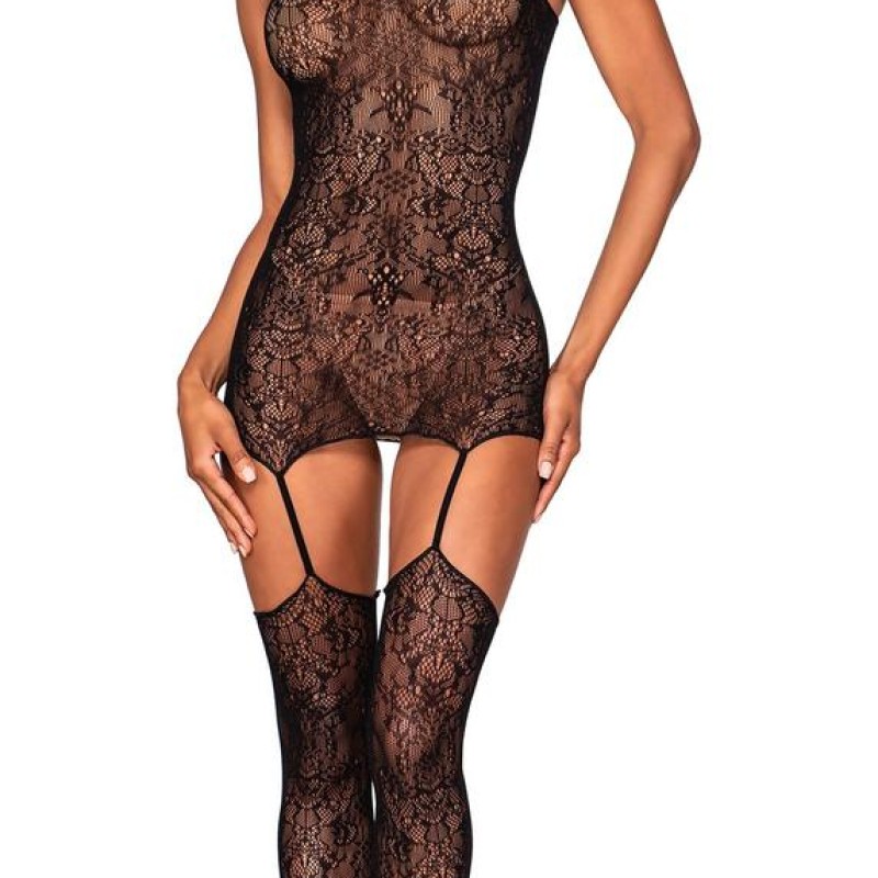 mini robe en dentelle sexy avec jarretière - combinaison sexy - lingerie sexy