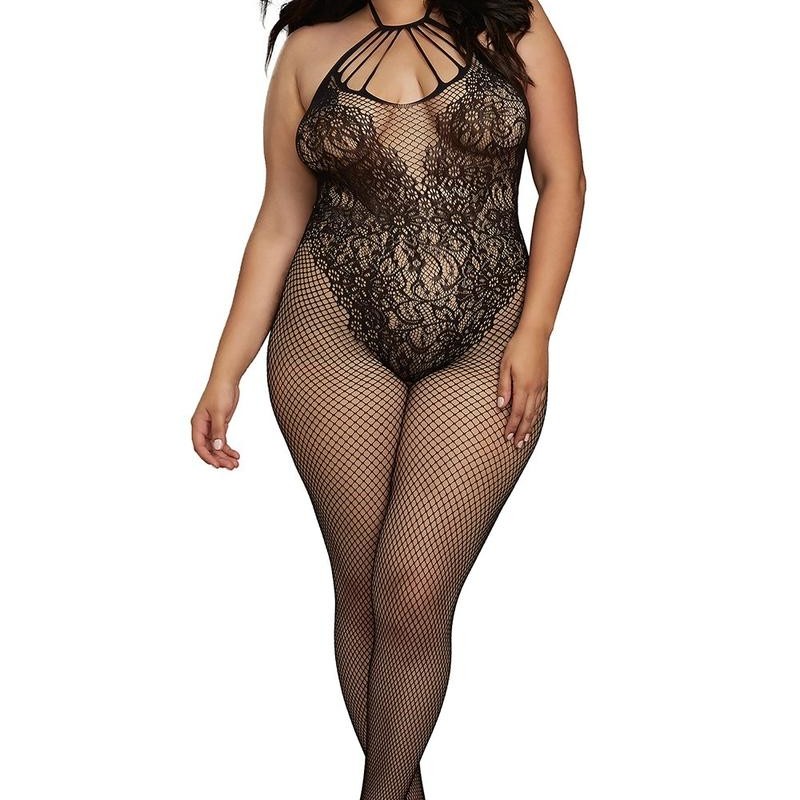 Combinaison grande taille dans un style body résille