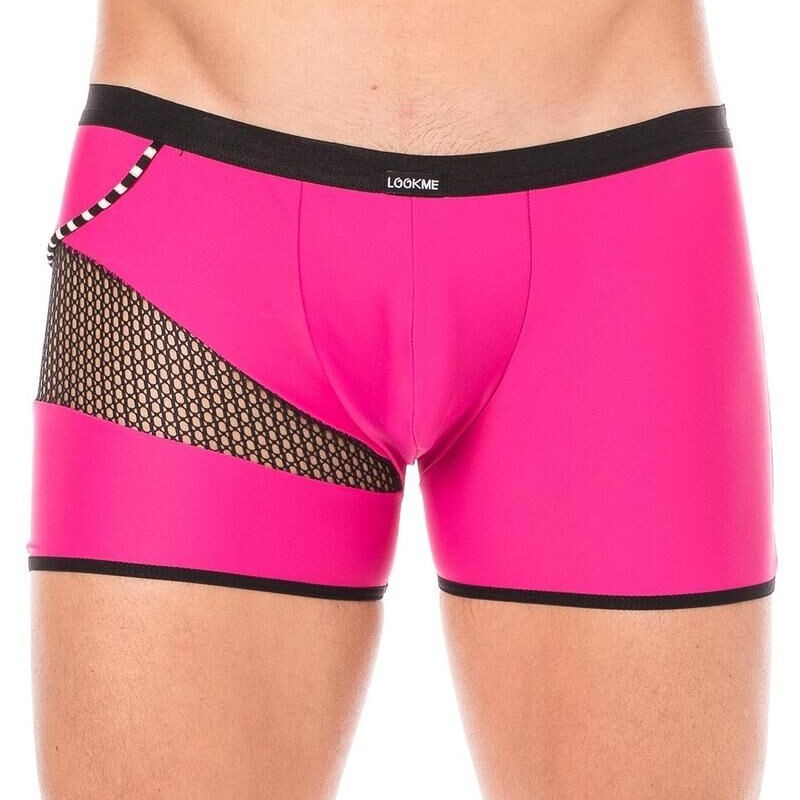 Boxer rose filet et corde homme - lingerie sexy homme pas cher