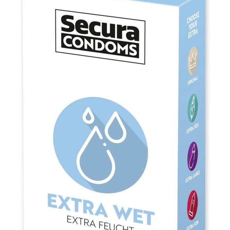 Préservatifs extra lubrifiés en latex x12 53 mm - Secura