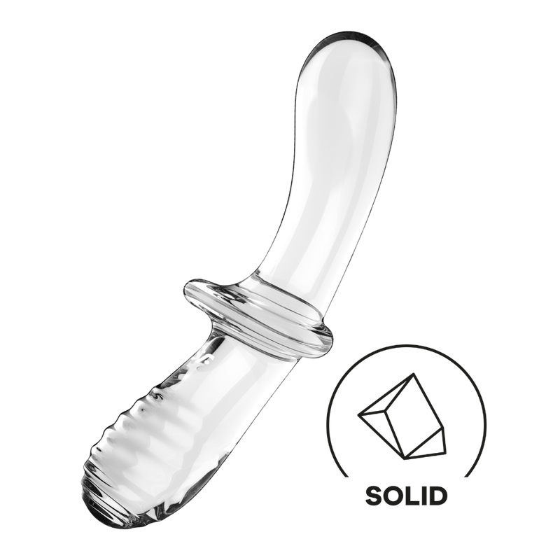 Gode en verre borosilicaté massif transparent "Double Crystal" - Satisfyer