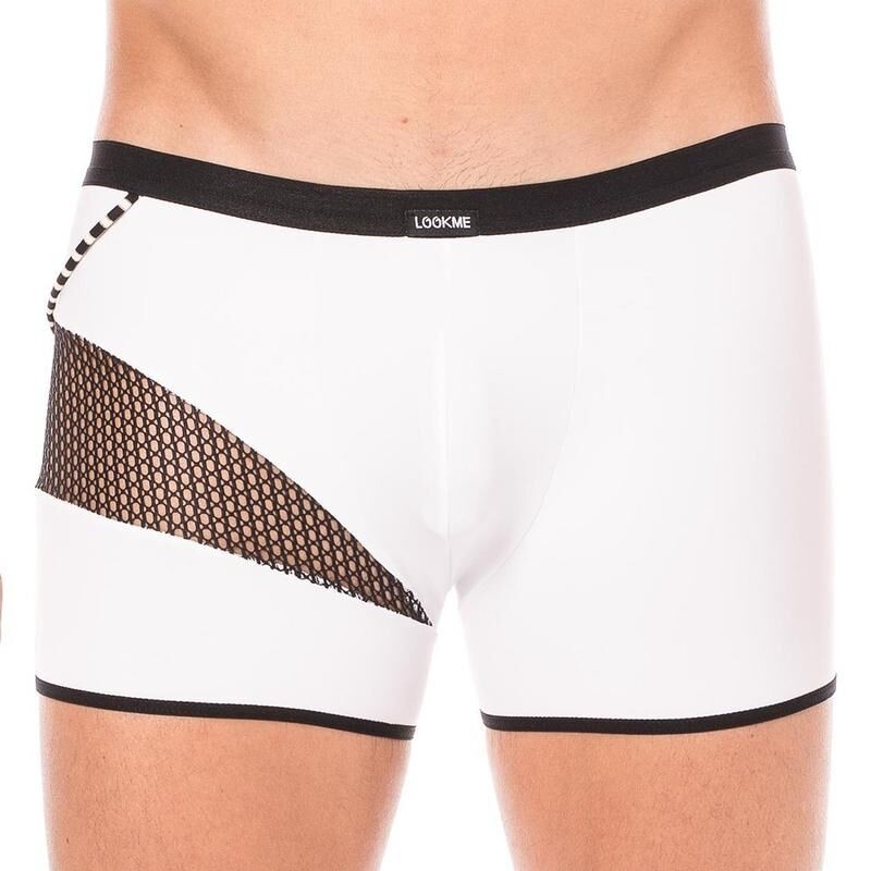 Boxer blanc filet et corde homme - lingerie sexy homme pas cher