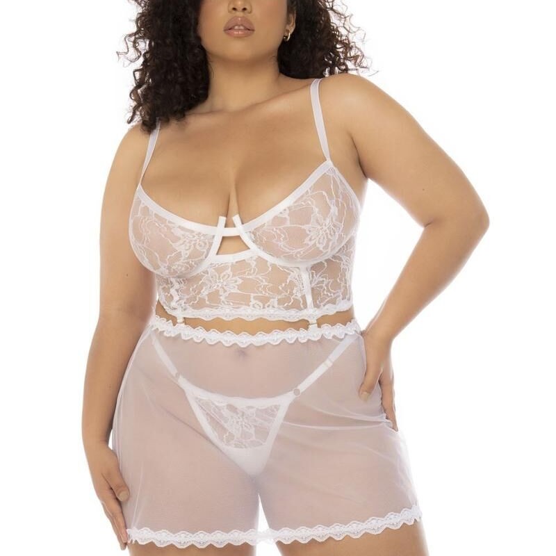 2 en 1 Nuisette et ensemble blanc grande taille - Mapalé