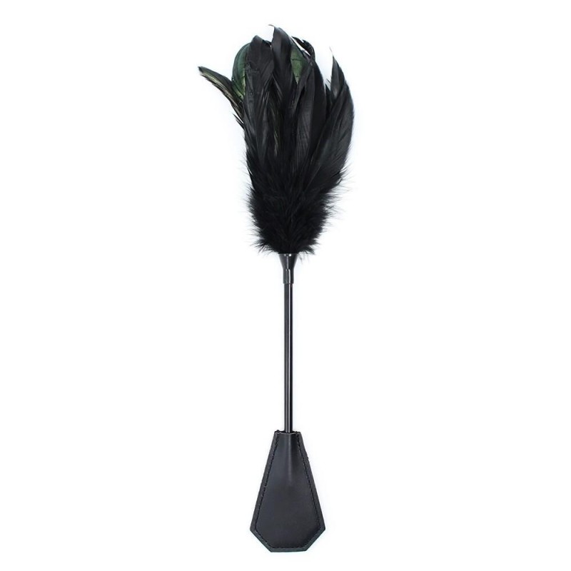 Cravache noire plumes - accessoires BDSM pas cher