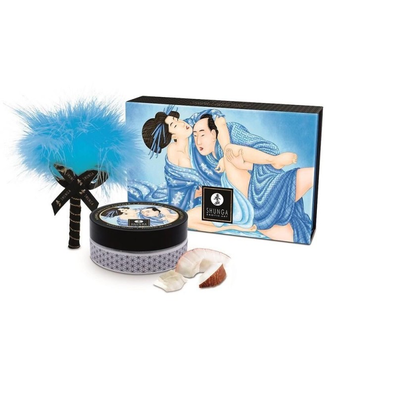 Coffret poudre corporelle coco et plumeau - Shunga