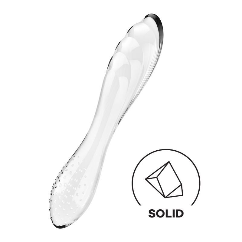 Gode en verre borosilicaté massif transparent "Dazzling Crystal 1" - Satisfyer