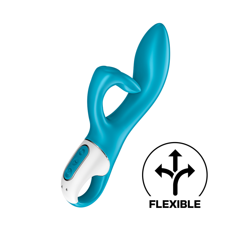 Vibromasseur rabbit bleu USB Embrace Me de la collection  Satisfyer