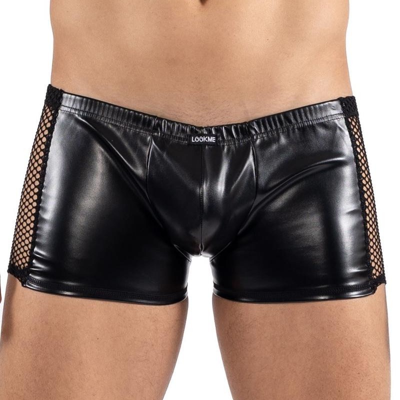 Boxer noir Black Desire en simili cuir - Lookme