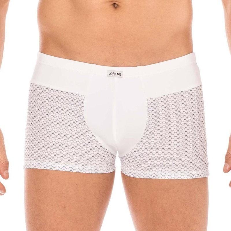 Boxer blanc sexy homme pas cher - lingerie sexy homme pas cher