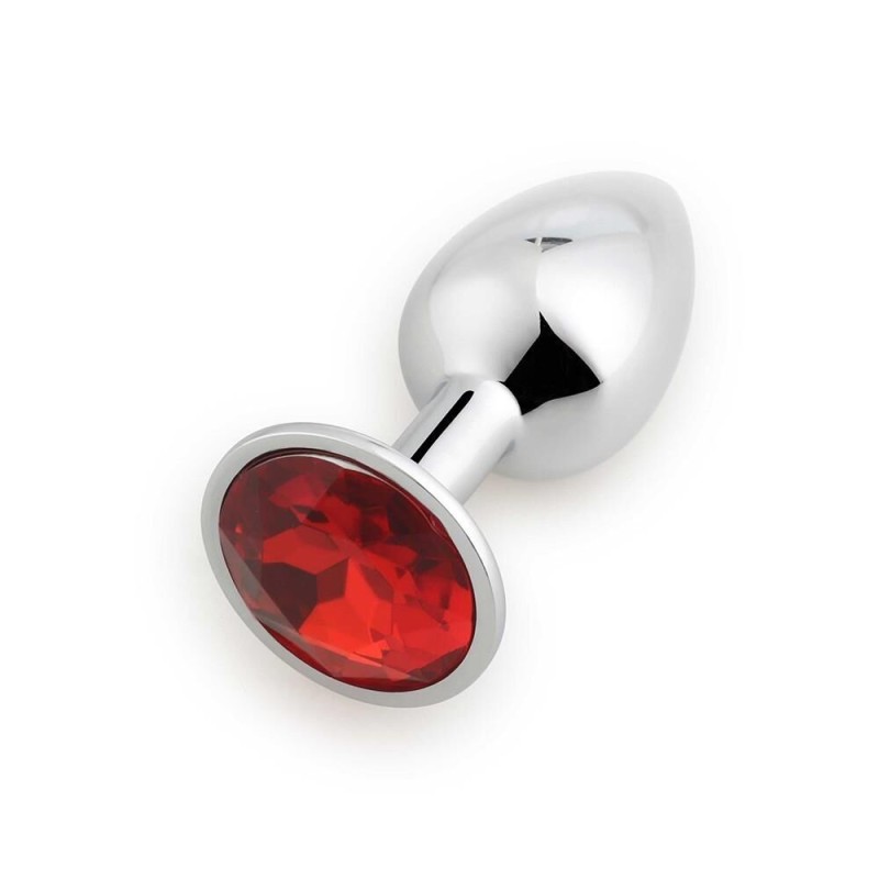 Plug anal bijou rouge en aluminium taille M - sextoys pas cher