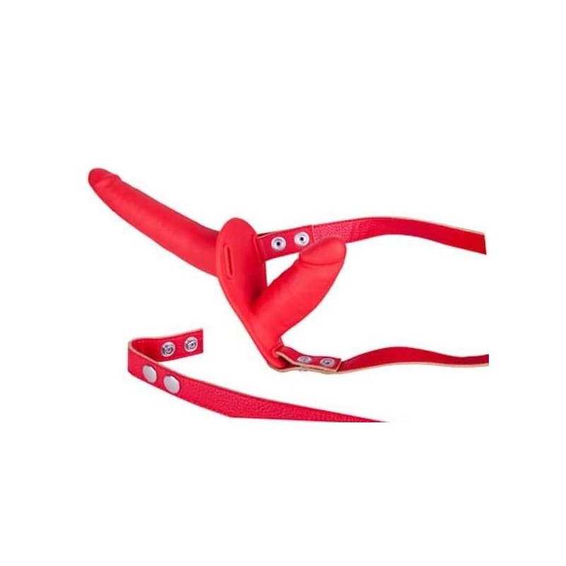 Gode ceinture Dual Climax 14 x 3.5cm Rouge