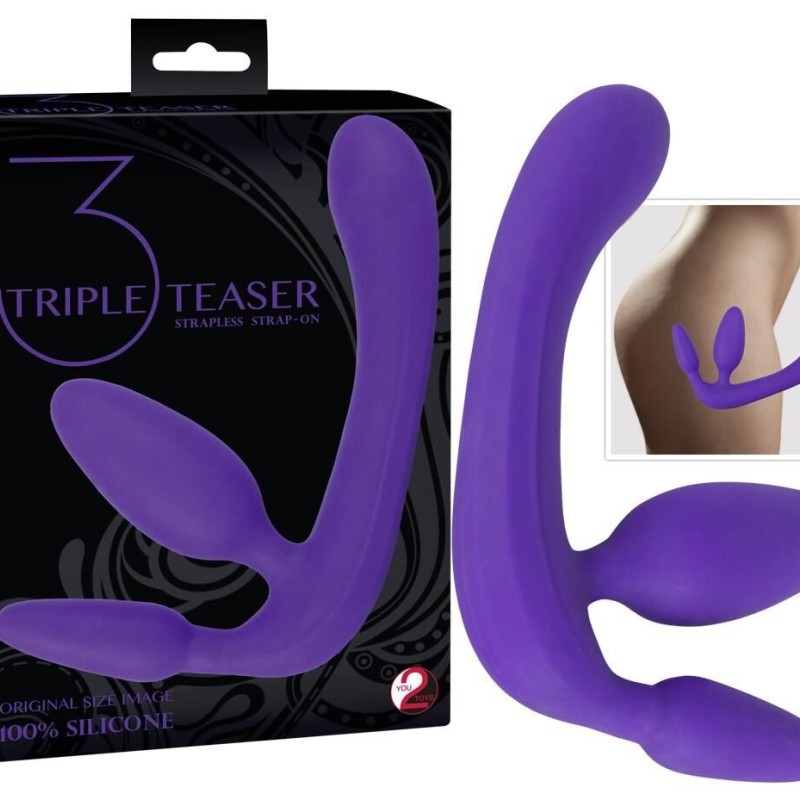 Gode Ceinture Triple Teaser - Mauve