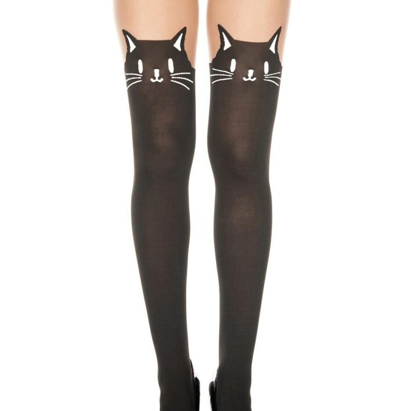  music legs : collant opaque effet bas tête de chat