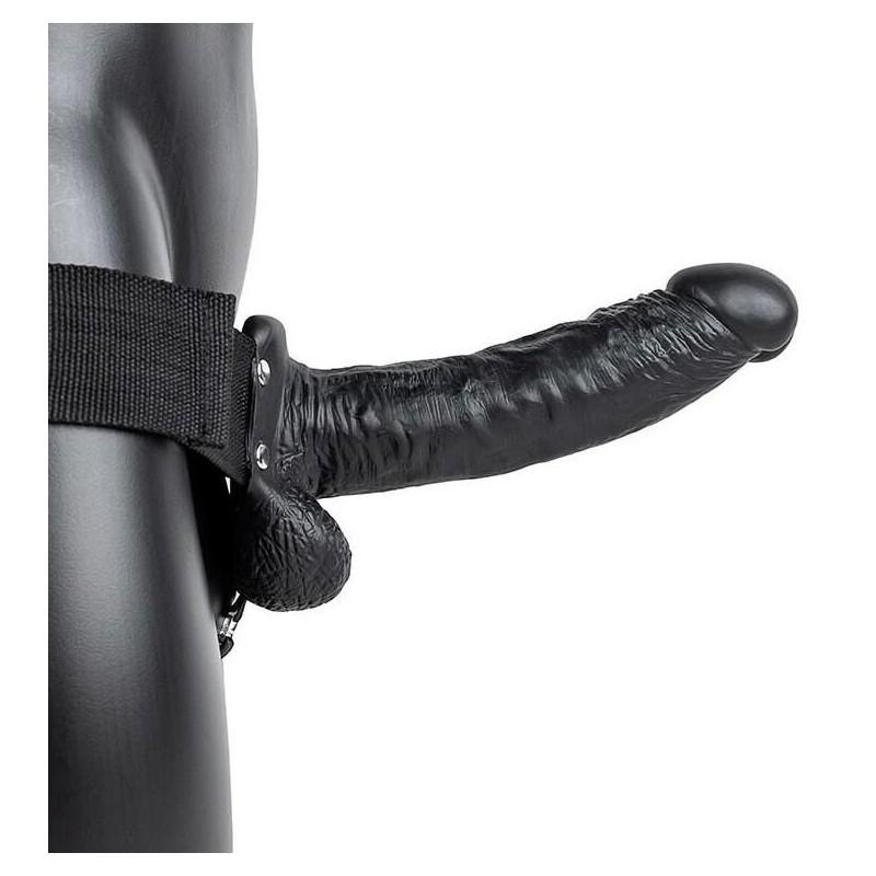 Gode ceinture creux Hollow Strap On RealRock 18 x 4.5cm Noir