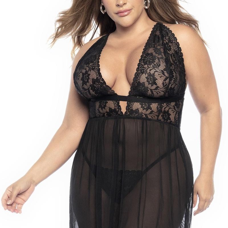 nuisette sexy noire, grande taille, de votre de lingerie mapalé pas cher.