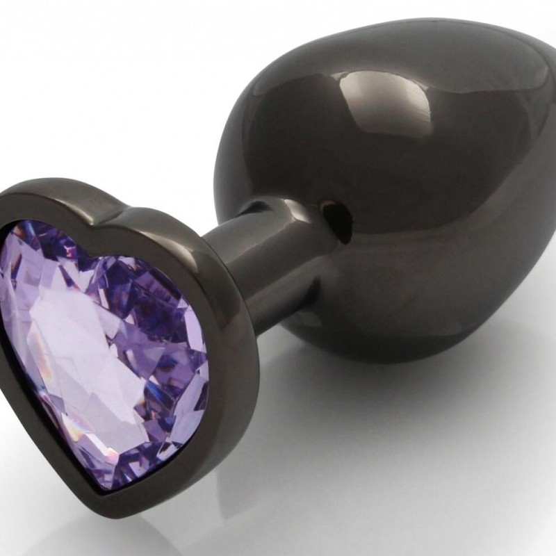 Bijou anal Heart Gem L 8 x 4cm Noir-Violet