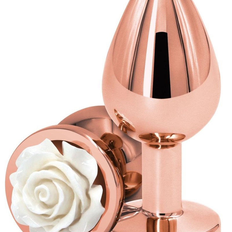 Plug Bijou REAR M 7 x 3.4cm Rose-Blanc