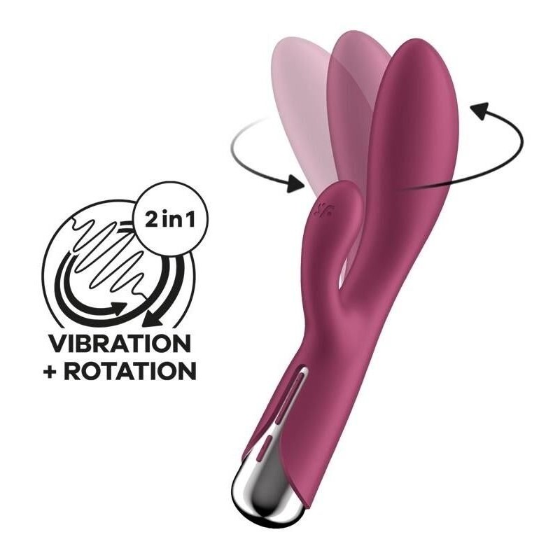 Vibro Rabbit Spinning Rabbit 1 11 x 3.5cm Framboise